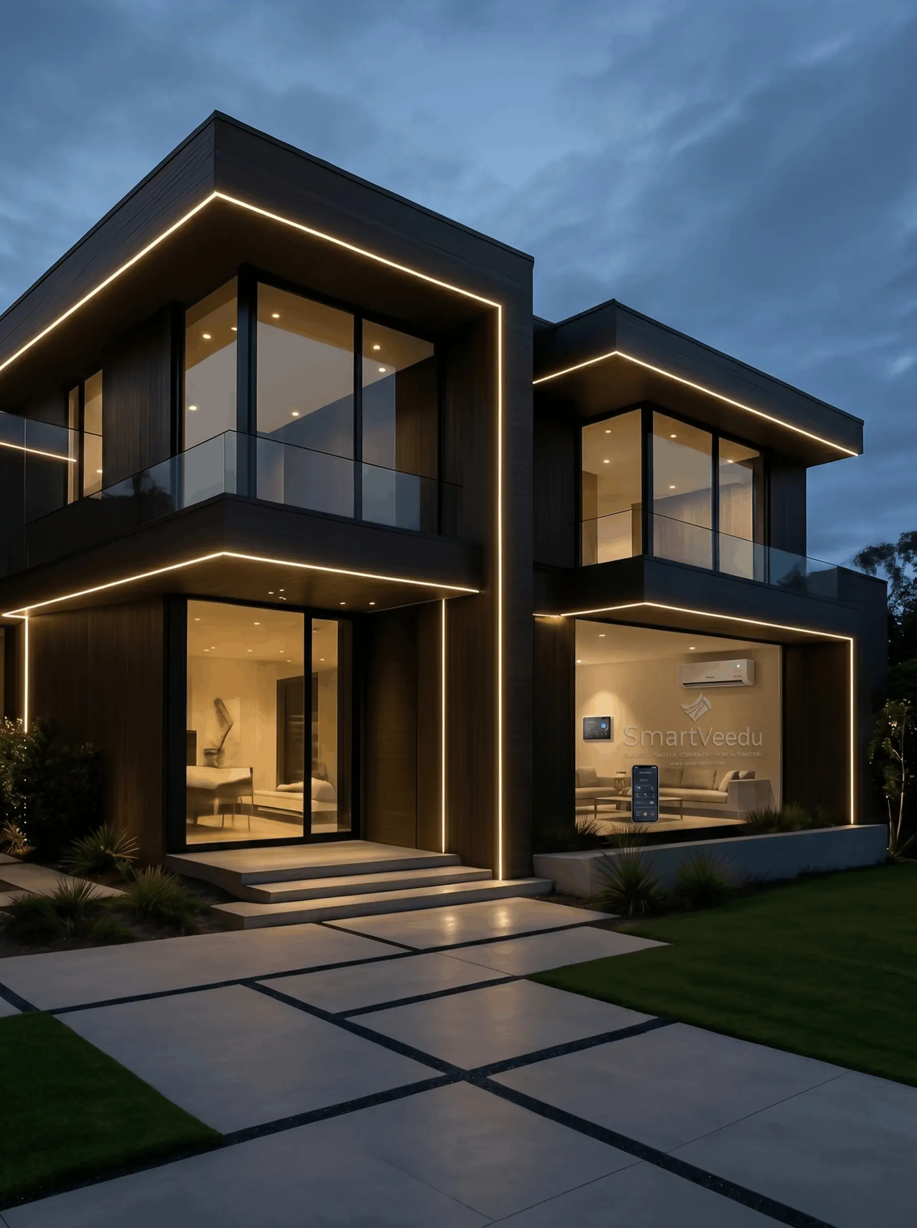Modern smart home with intelligent automation
